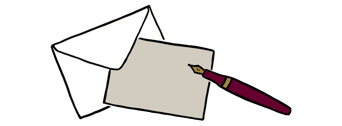 Umschlag, Karte und Stift - Visualisierung von speakture