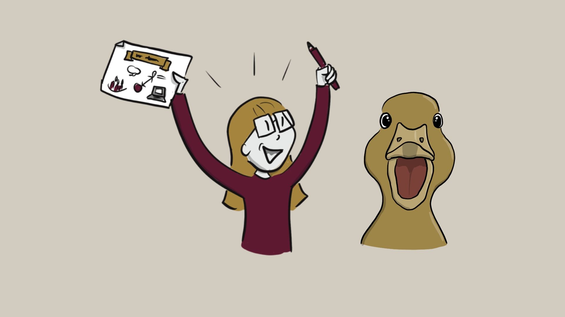 Sketchnotes mit Enten - die Basics von Sketchnotes fürs Business lernen draussen im Garten mit Enten als Begleitung - möglich mit speakture