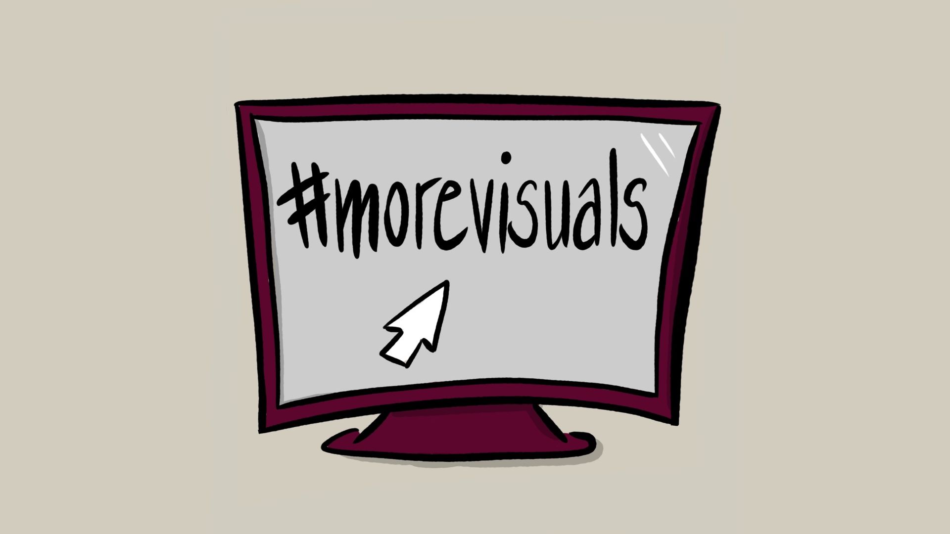 more visuals for the world. #morevisuals on computer screen by speakture