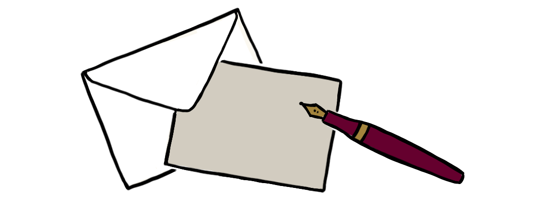 Umschlag, Karte und Stift - Visualisierung von speakture