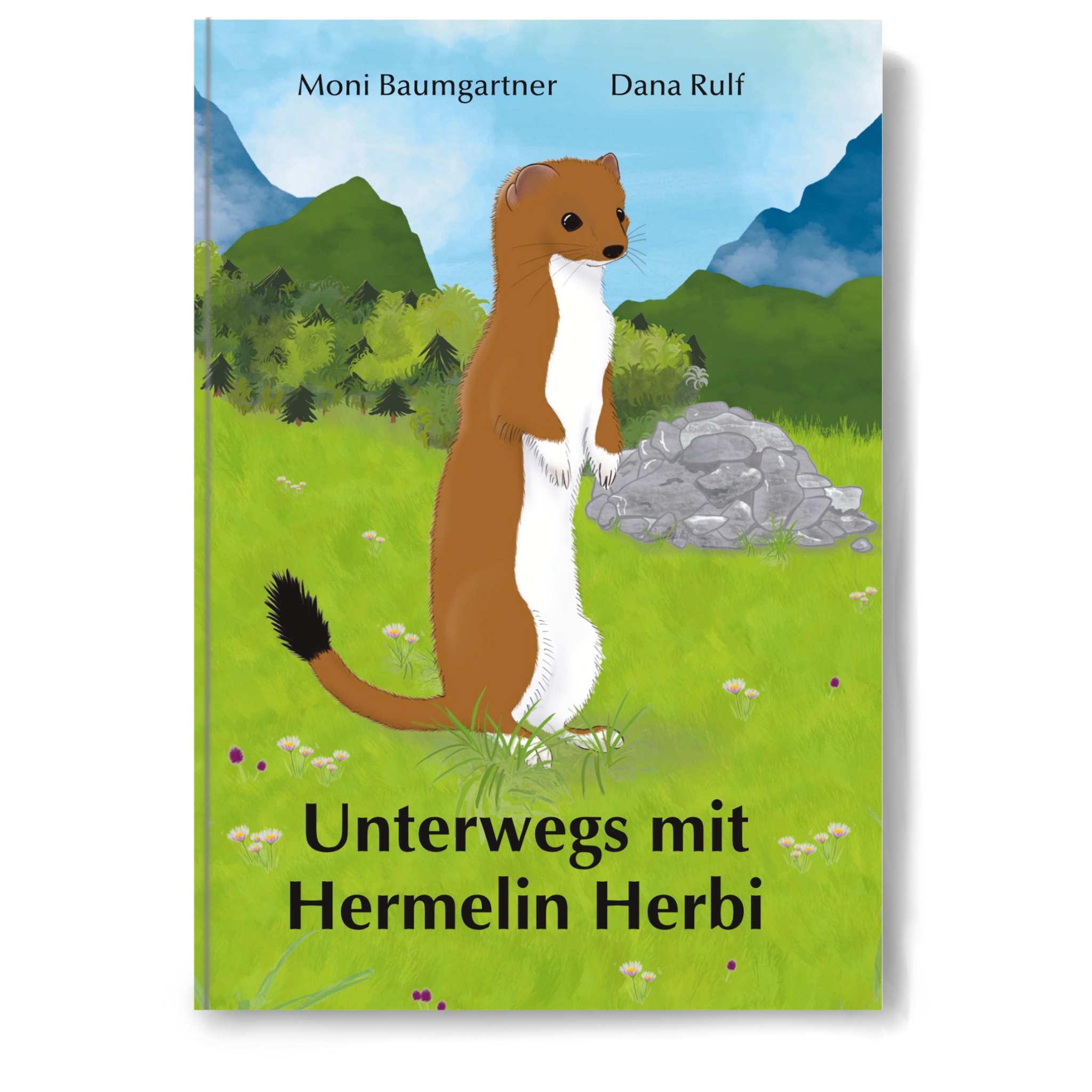 Cover des Kinderbuchs "Unterwegs mit Hermelin Herbi"
Autorin: Moni Baumgartner
Illustratorin: Dana Rulf
Verlag: linthverlag, Glarus
Erscheinungsjahr: 2022
Umfang: 24 Seiten
Format: 152 × 214 mm Hardcover
ISBN: 978-3-85948-190-9